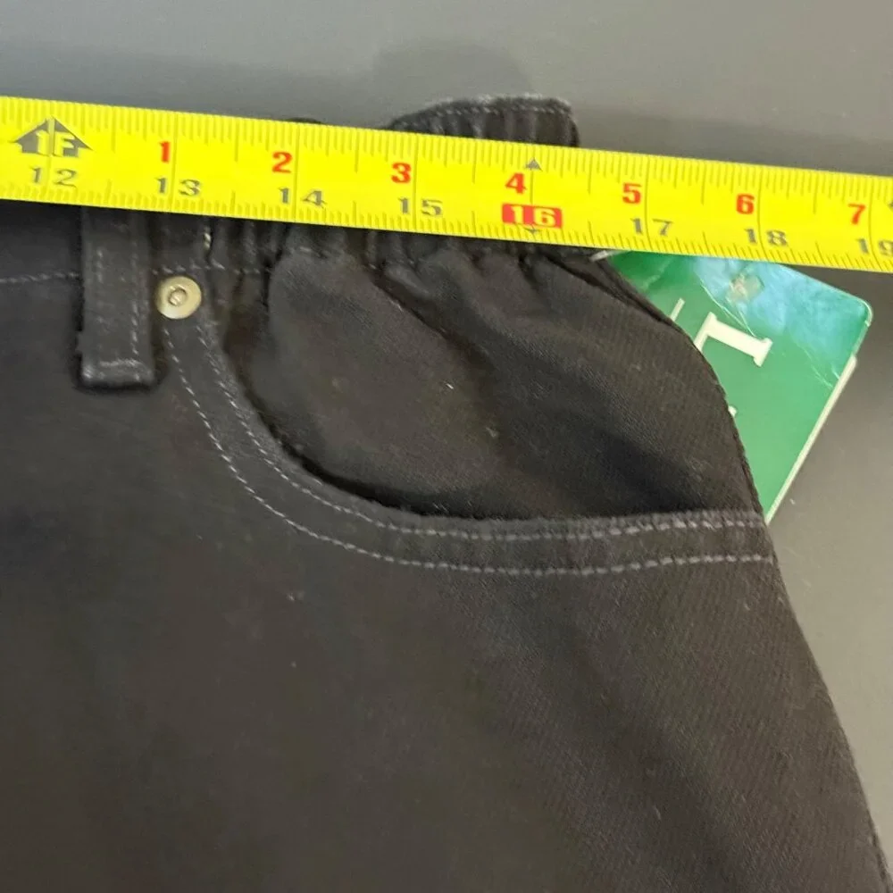 LL‎ Bean Jeans Womens 16 Petite Black Original Fit Relaxed 100% Cotton High Rise - Picture 15 of 16